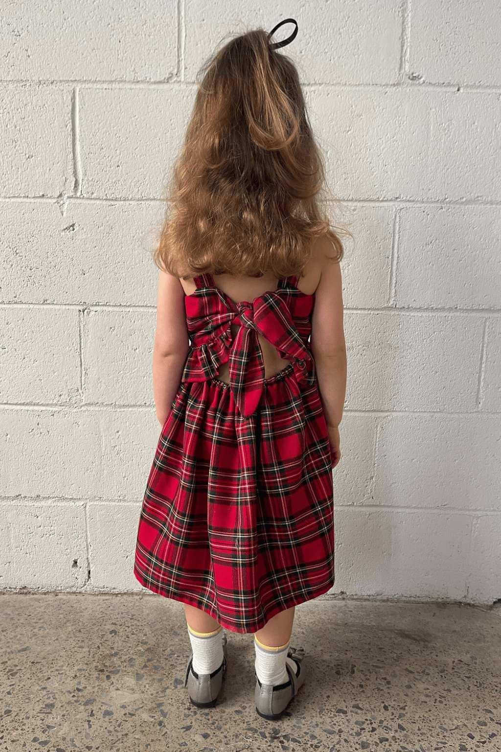 Baby girl red plaid dress fashion