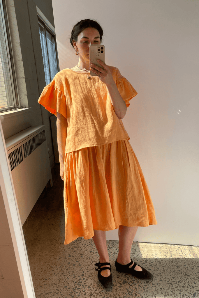 Eliza Faulkner Designs Inc. XX-Large Imperfect Raffi Top Orange Linen