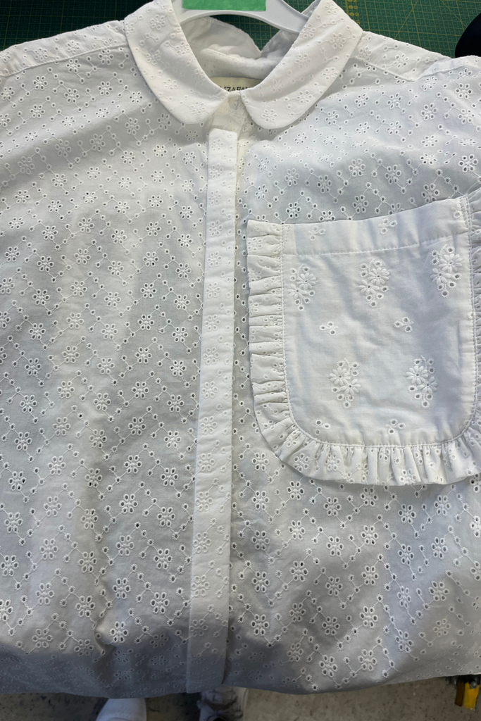 Imperfect Esme White Eyelet Shirt