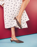 EF x Maguire Shoes COMING SOON - Floresta Slingback Mule in Brown Polka Dots