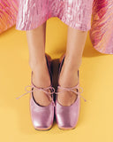 EF x Maguire Shoes COMING SOON - Gaia Ballet Flat in Pink Metallic