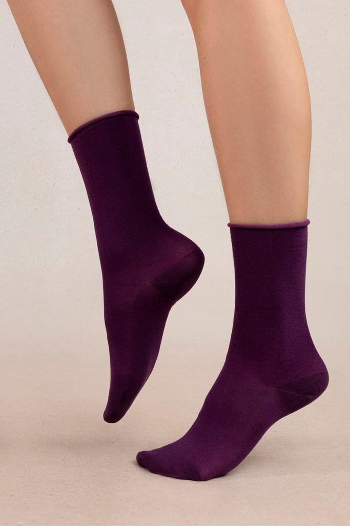 Eliza Faulkner Designs Inc. Accessories Bleuforêt Velvet Cotton Sock Purple