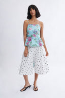 Eliza Faulkner Designs Inc. Agnes Top in Aqua Floral Taffeta
