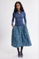 Eliza Faulkner Designs Inc. Audrey Skirt Blue Leopard