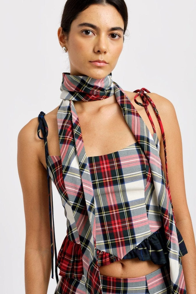 Eliza Faulkner Designs Inc. Bags One Size Imperfect Sienna Long Scarf White Plaid