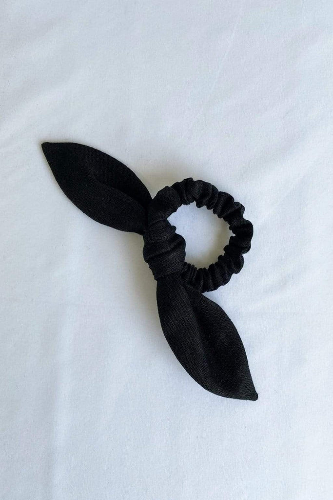 Eliza Faulkner Designs Inc. Black Linen Scrunchie Black Linen