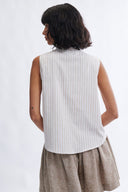 Eliza Faulkner Designs Inc. Blouses Annette Blouse Cream Stripe