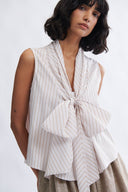 Eliza Faulkner Designs Inc. Blouses Annette Blouse Cream Stripe