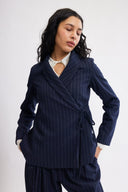 Eliza Faulkner Designs Inc. Blythe Blazer Navy Pinstripe