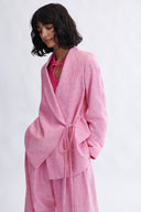Eliza Faulkner Designs Inc. Blythe Blazer Pink Cotton Linen