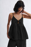 Eliza Faulkner Designs Inc. Camille Tank Top Black Linen