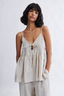 Eliza Faulkner Designs Inc. Camille Tank Top Cream Linen