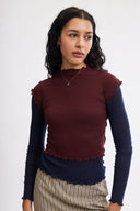 Eliza Faulkner Designs Inc. Candice Top Oxblood