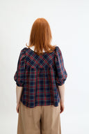 Eliza Faulkner Designs Inc. Chloe Top Navy Plaid