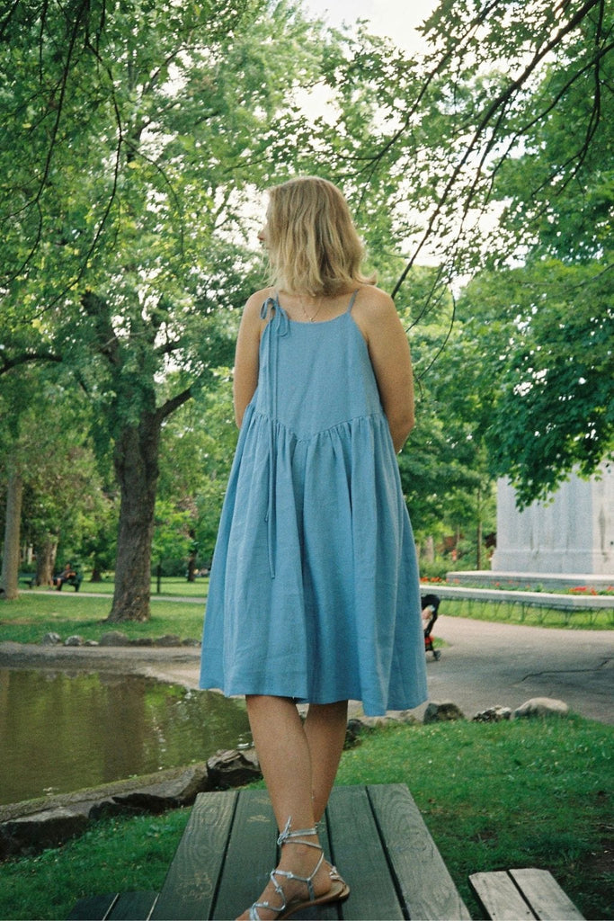 Eliza Faulkner Designs Inc. Dresses Amelie Dress Blue Linen