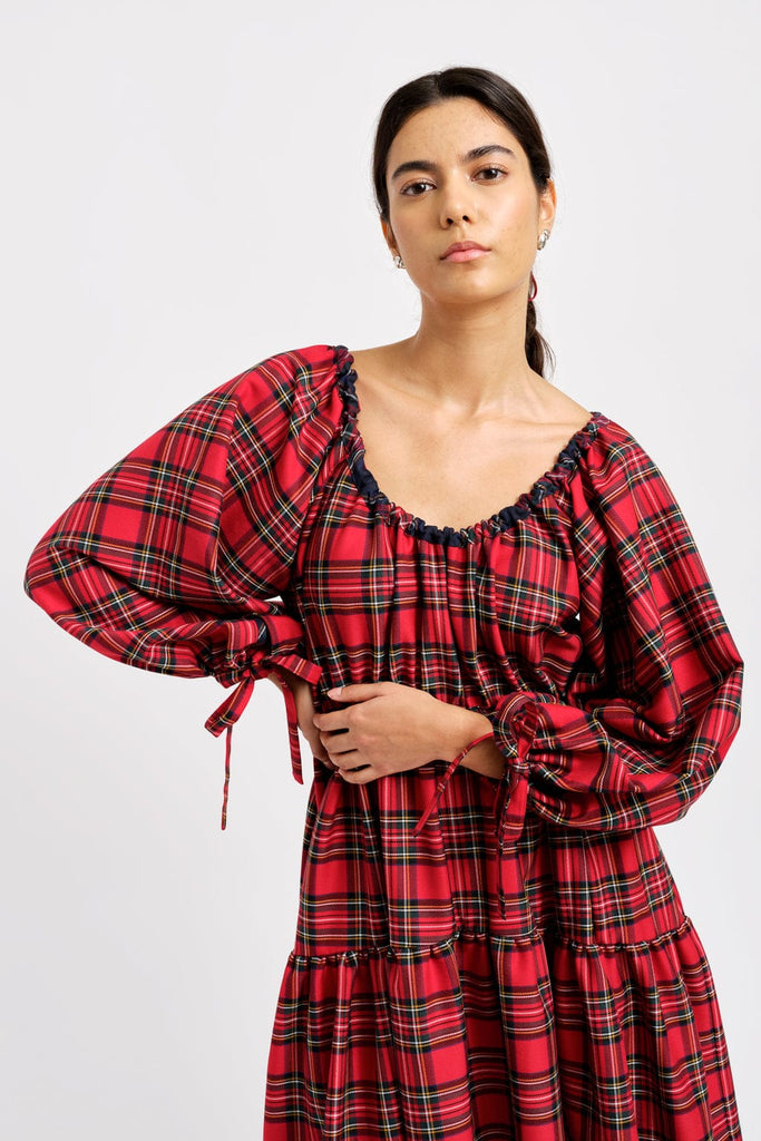 Eliza Faulkner Designs Inc. Dresses Josie Long Dress Red Plaid