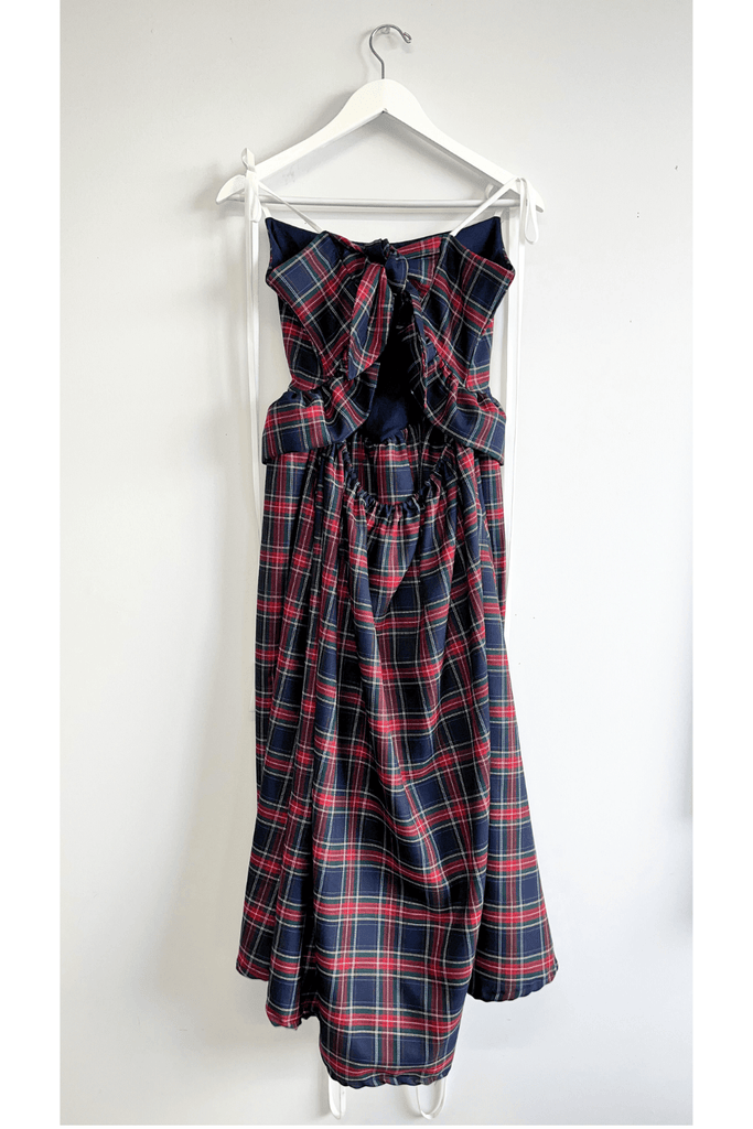 Eliza Faulkner Designs Inc. Dresses L Sample Tessa Dress Navy Plaid