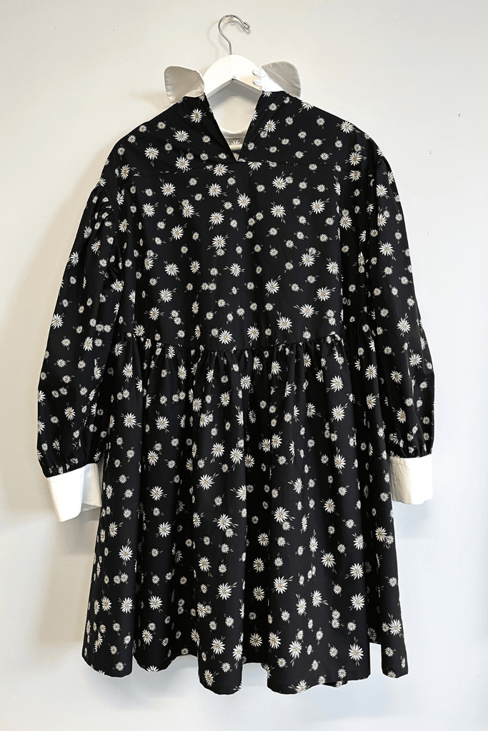 Eliza Faulkner Designs Inc. Dresses M Sample Dress Black Cotton Evil Flower