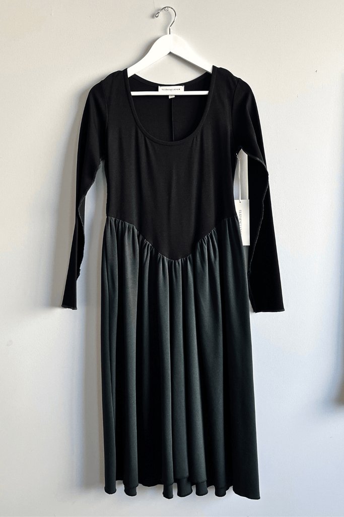 Eliza Faulkner Designs Inc. Dresses S Sample Joan Dress Black & Forest Green