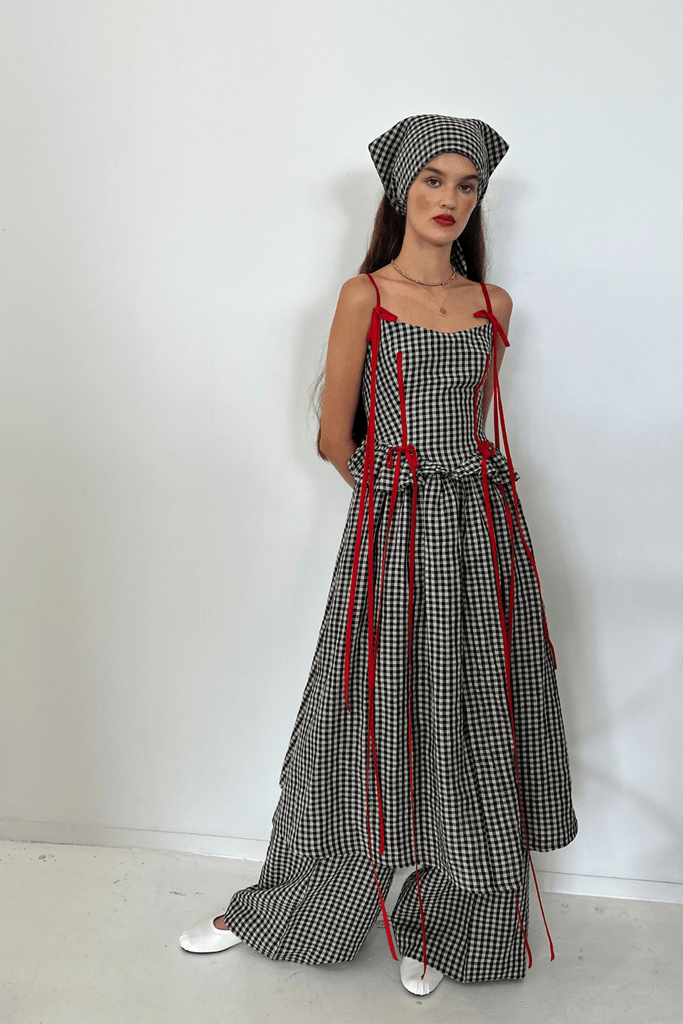 Eliza Faulkner Designs Inc. Dresses S Sample Tessa Dress Gingham Linen