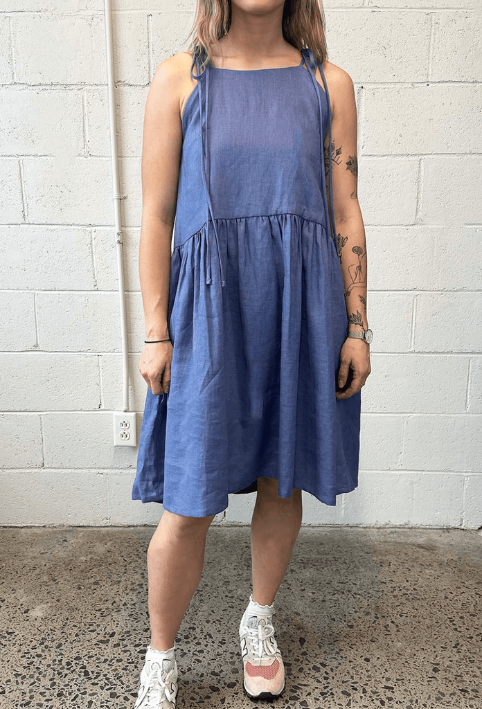 Eliza Faulkner Designs Inc. Dresses Tig Dress Periwinkle Blue Linen