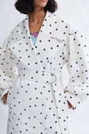 Eliza Faulkner Designs Inc. Emanuella Trench White Polka Dot