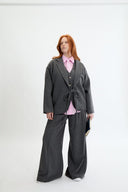 Eliza Faulkner Designs Inc. Jackets Mara Coat Grey pinstripe