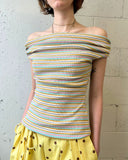 Eliza Faulkner Designs Inc. Juniper Off-Shoulder Top in White Stripe