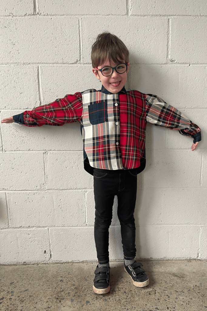 Eliza Faulkner Designs Inc. Kids Venti Shirt Plaid Combo