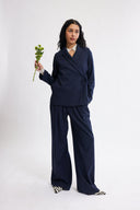 Eliza Faulkner Designs Inc. Miranda Trouser Navy Pinstripe