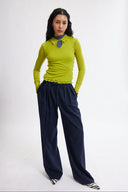 Eliza Faulkner Designs Inc. Miranda Trouser Navy Pinstripe