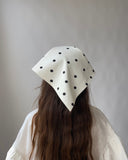 Eliza Faulkner Designs Inc. One Size Headscarf White Polka Dot