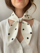 Eliza Faulkner Designs Inc. One Size Headscarf White Polka Dot