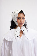 Eliza Faulkner Designs Inc. One Size Headscarf White Polka Dot