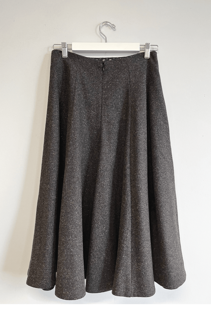 Eliza Faulkner Designs Inc. Pants M Sample Berkley Midi Skirt Dark Grey Wool