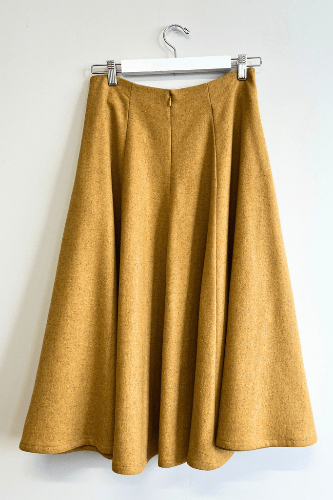 Eliza Faulkner Designs Inc. Pants M Sample Berkley Midi Skirt Yellow Wool