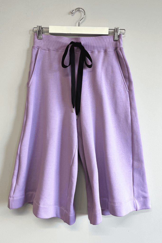 Eliza Faulkner Designs Inc. Pants S Sample Fleece Short Lilac Cotton