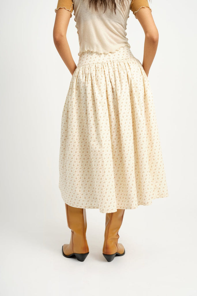 Eliza Faulkner Designs Inc. Pants S Sample Lucille Skirt Cream Floral