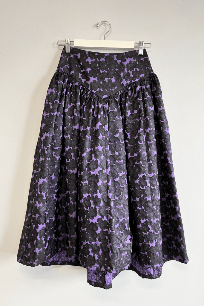 Eliza Faulkner Designs Inc. Pants S Sample Lucille Skirt Purple Jacquard