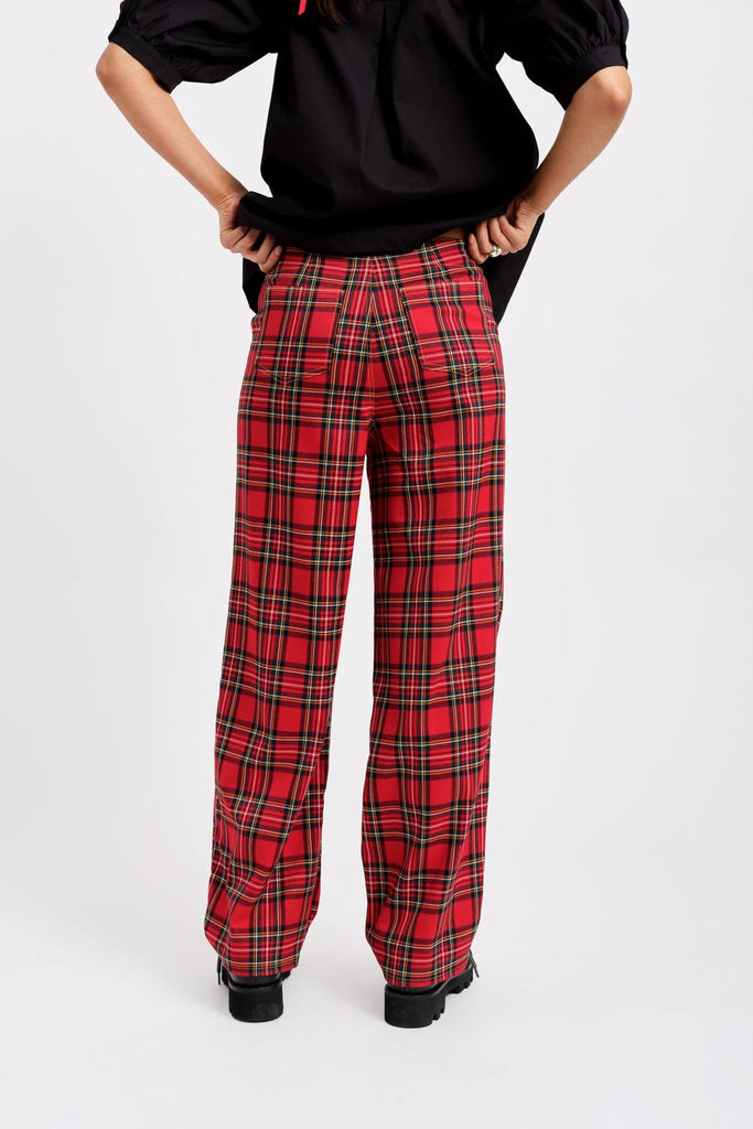 Unique Bargains Women's Christmas Plaid Trousers Pockets Straight Leg  Casual Pant XL Red - Walmart.com