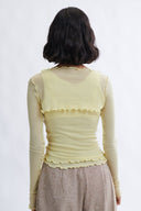 Eliza Faulkner Designs Inc. Quincy Longsleeve Microknit Shrug Yellow