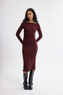 Eliza Faulkner Designs Inc. Riley Dress Oxblood
