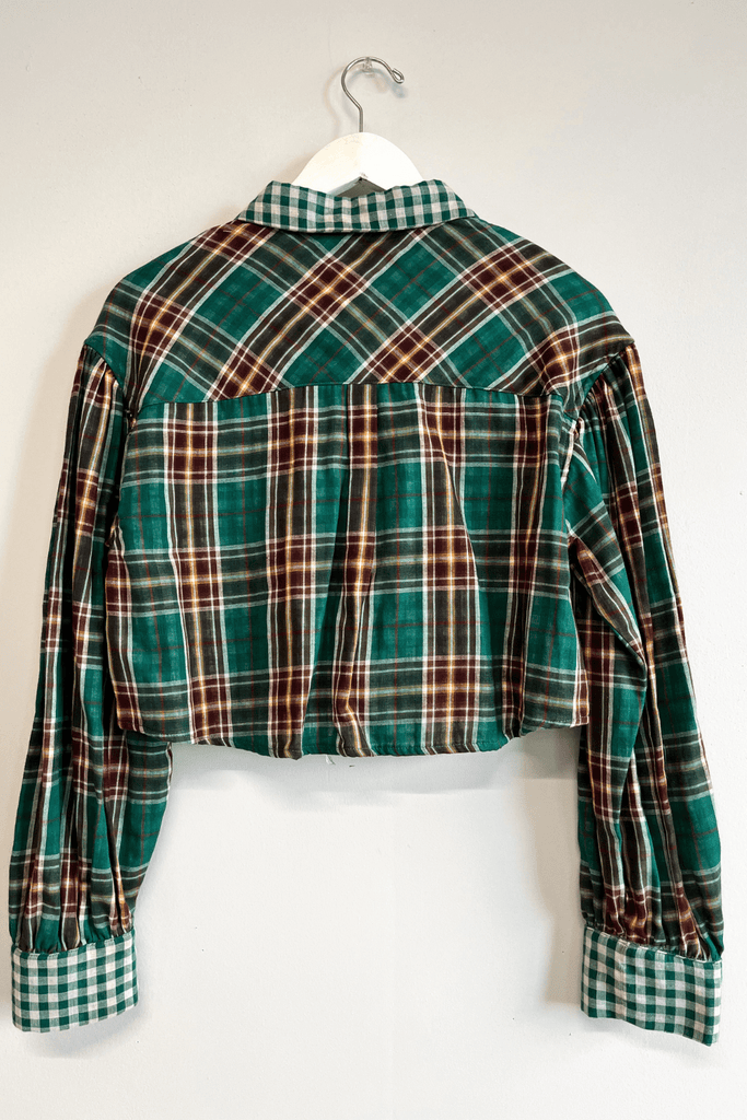 Eliza Faulkner Designs Inc. Shirts & Tops M Sample Tabitha Shirt Green Plaid