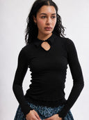 Eliza Faulkner Designs Inc. Shirts & Tops Piper Polo Top in Black