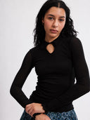 Eliza Faulkner Designs Inc. Shirts & Tops Piper Polo Top in Black