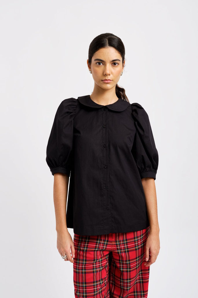 Eliza Faulkner Designs Inc. Shirts & Tops S Sample Evie Blouse Black Cotton