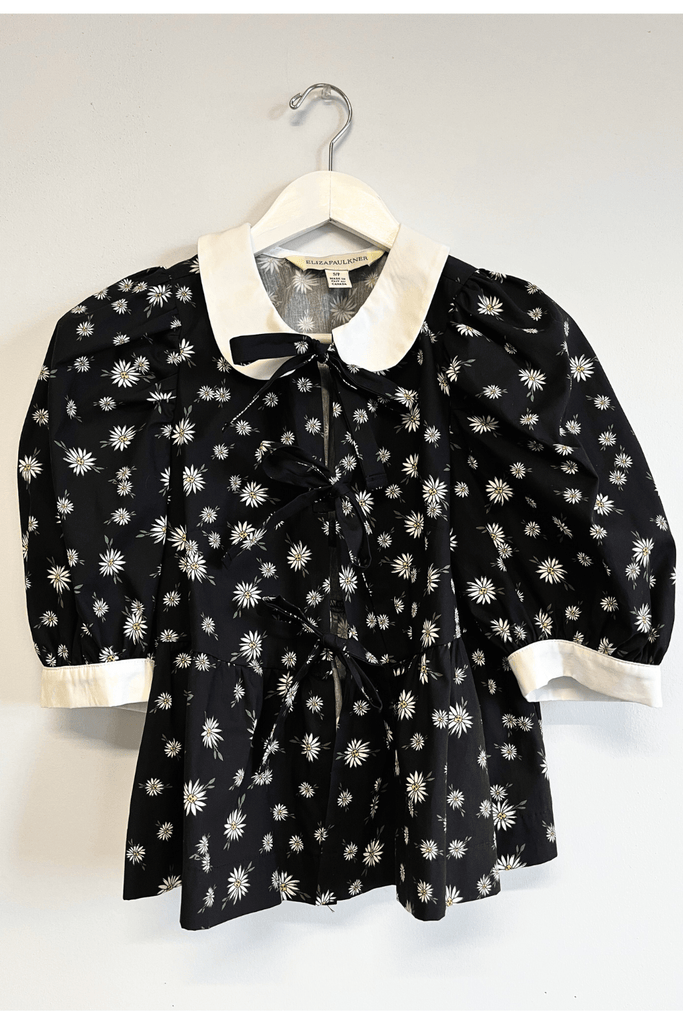 Eliza Faulkner Designs Inc. Shirts & Tops S Sample Georgie Blouse Black Cotton