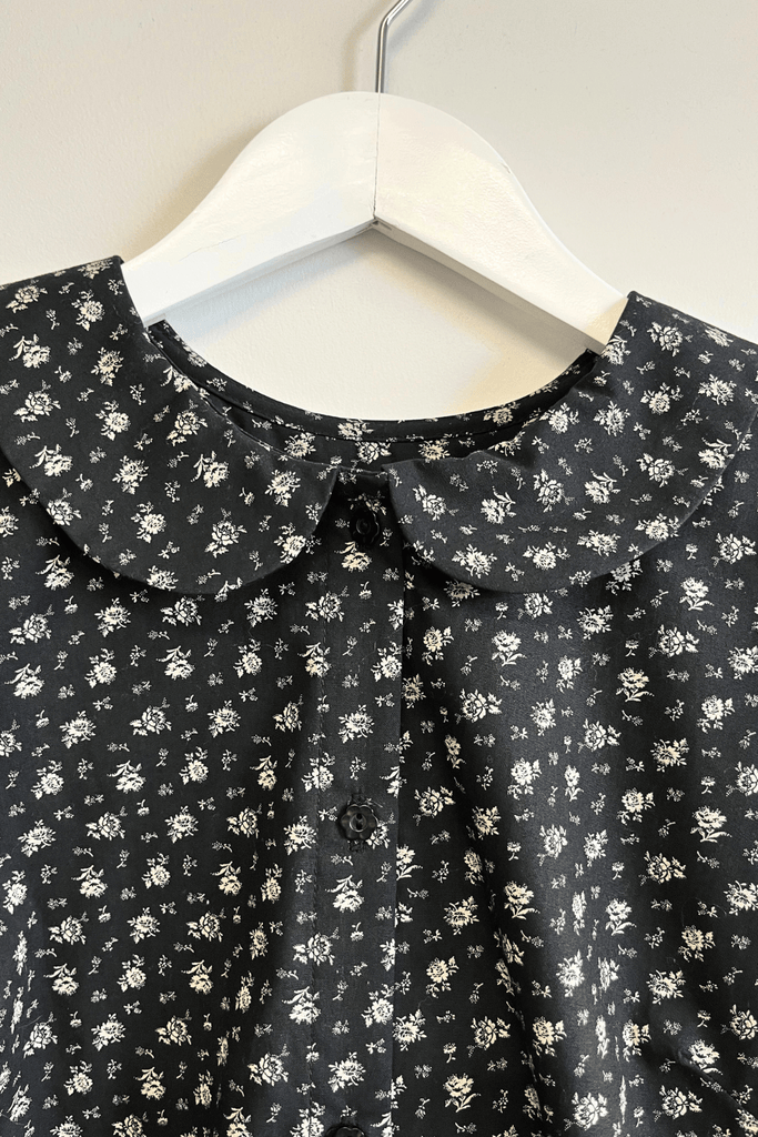 Eliza Faulkner Designs Inc. Shirts & Tops XS Sample Evie Blouse Black Flower Print