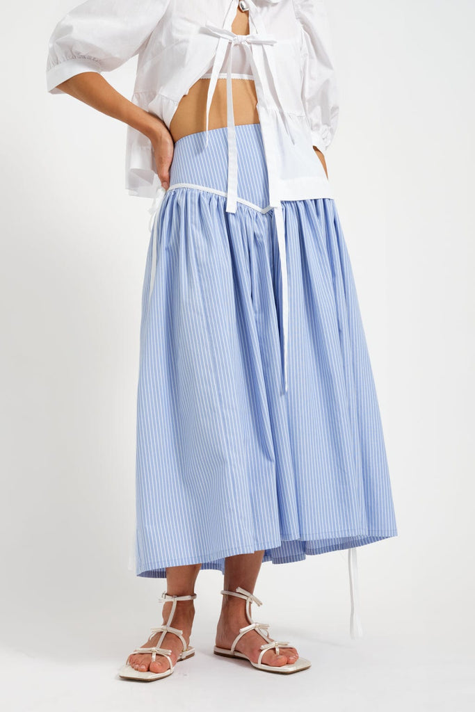 Eliza Faulkner Designs Inc. Skirts Lucille Skirt Blue Pinstripe