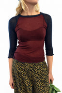 Eliza Faulkner Designs Inc. Tops Robin Top in Oxblood and Navy